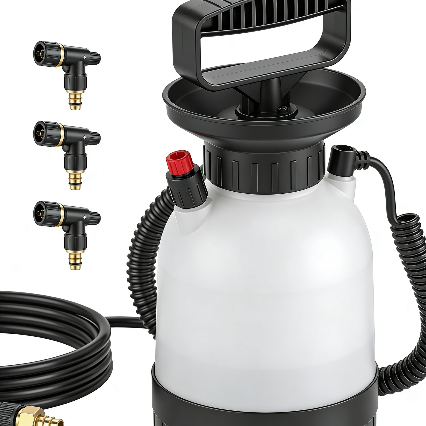 BrittonGarden 1 Gal/4L Pump Sprayer, Garden Water Sprayer for Plants, Weeds & Lawn Care, with 3 Nozzles, 50'' Long Hose & Pressure Relief Valve